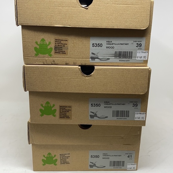 El Naturalista 5350 Aqua leather sandals wood - Picture 12 of 14